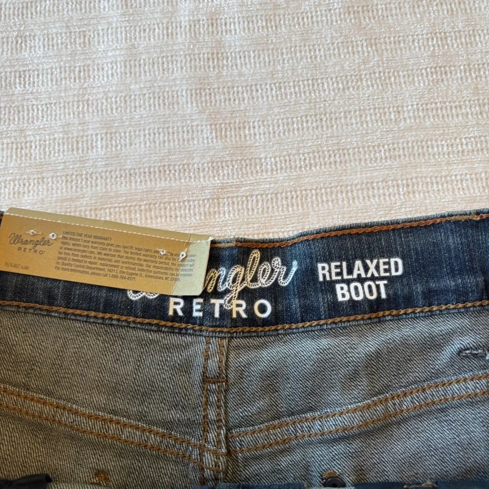 Wrangler Retro Relaxed Bootcut‎ Jeans Mens 34x34 Dark Wash Denim 10WRT20FL